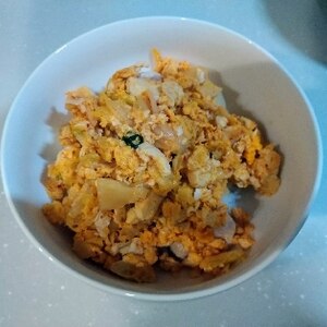 簡単♡キムチとお豆腐の卵とじ